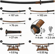 Bokken od polipropilena s koricama Black