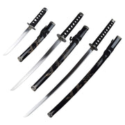 Katana, Wakizashi, and Tanto Set - Black Dragon