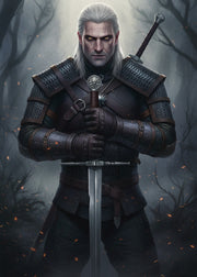 Dvoručni mač Witcher, čelični mač